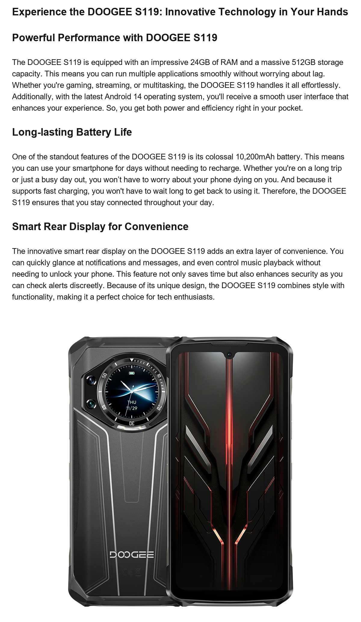 DOOGEE S119 product features 1