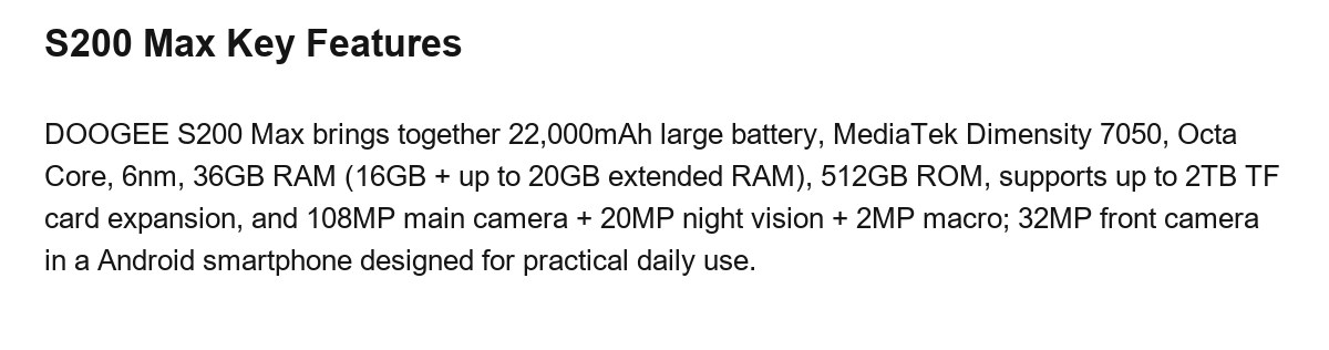 DOOGEE S200 Max product features 8