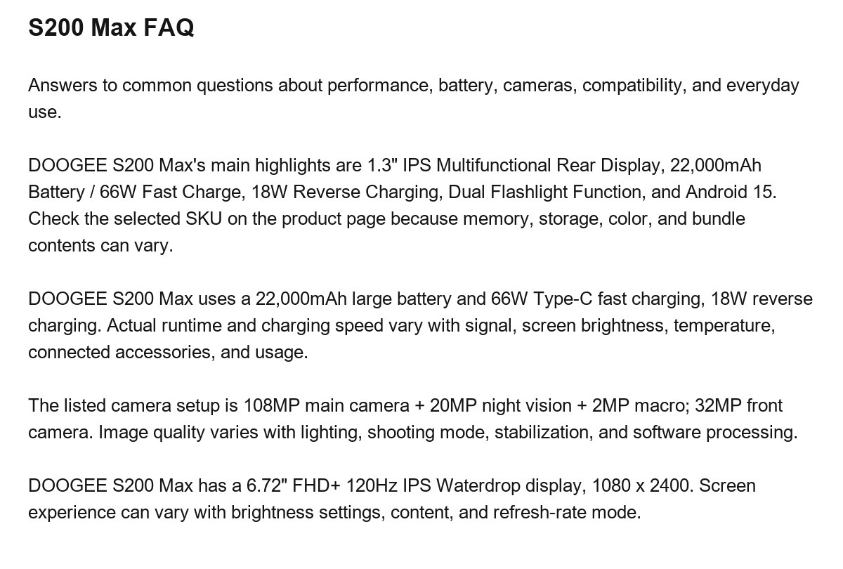 DOOGEE S200 Max product features 25