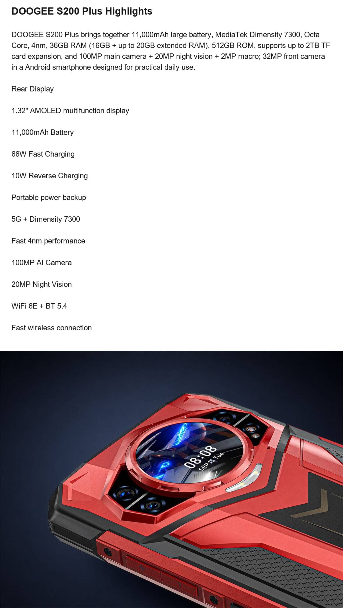 DOOGEE S200 Plus product features 2