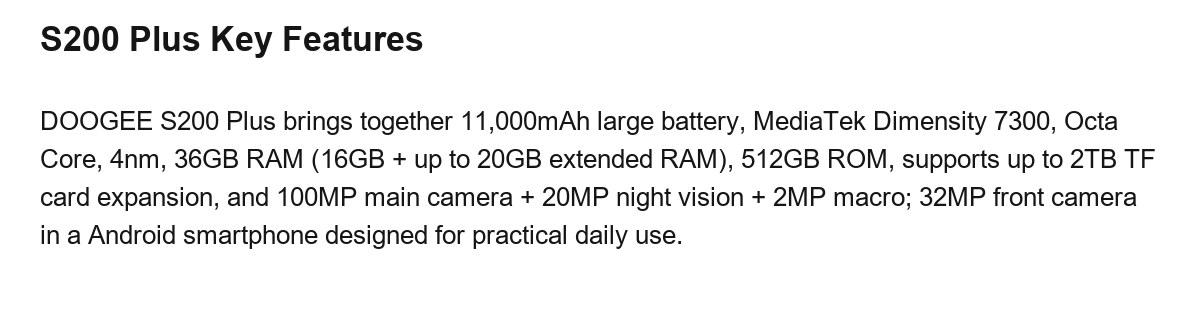 DOOGEE S200 Plus product features 8