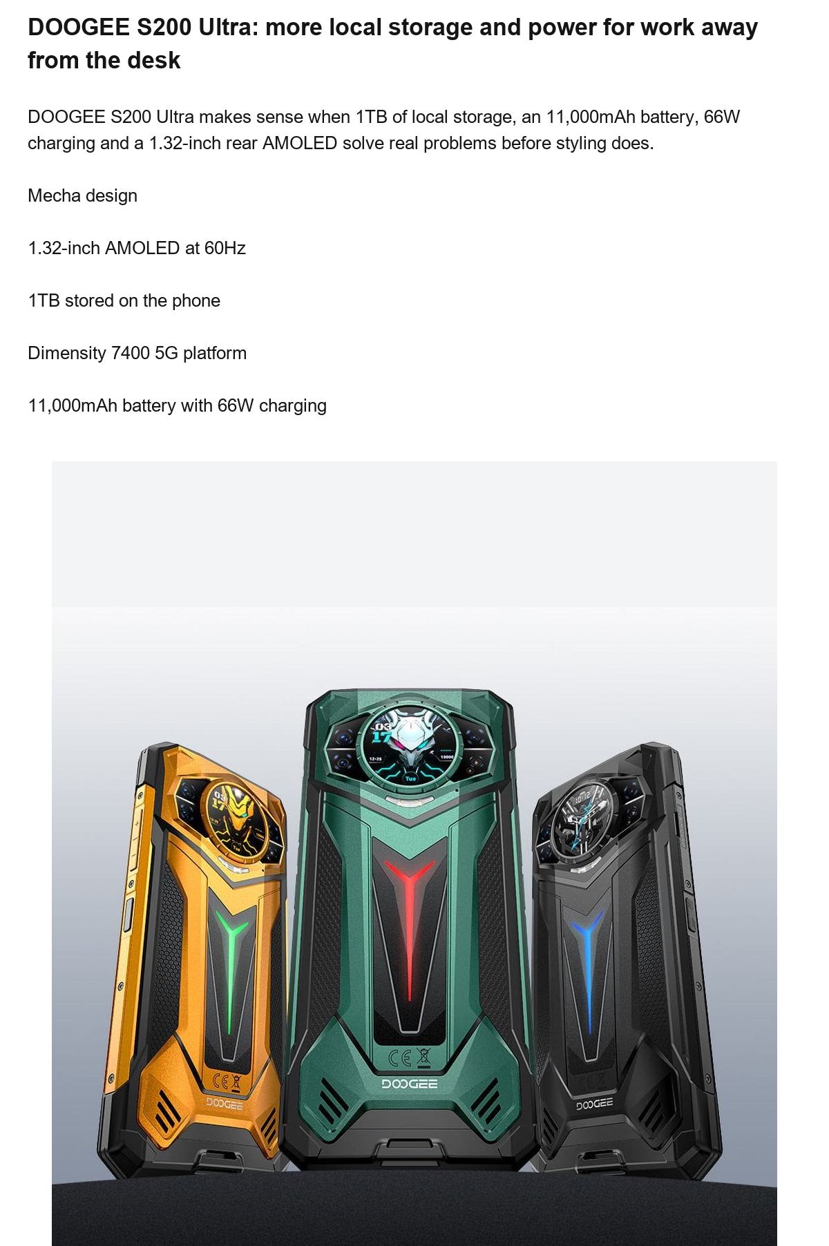 DOOGEE S200 Ultra product features 2