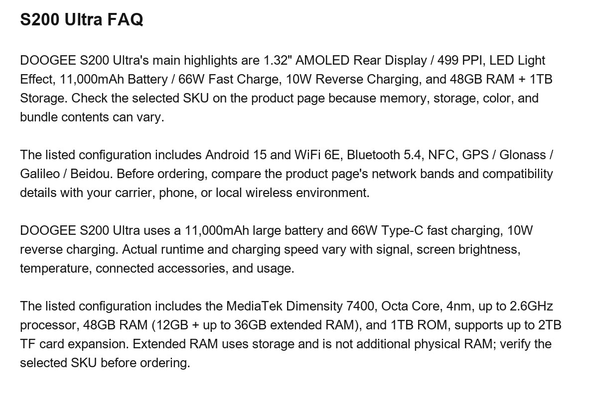 DOOGEE S200 Ultra product features 22
