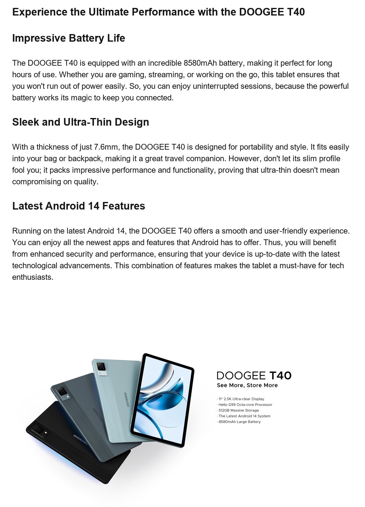 DOOGEE T40 product features 1
