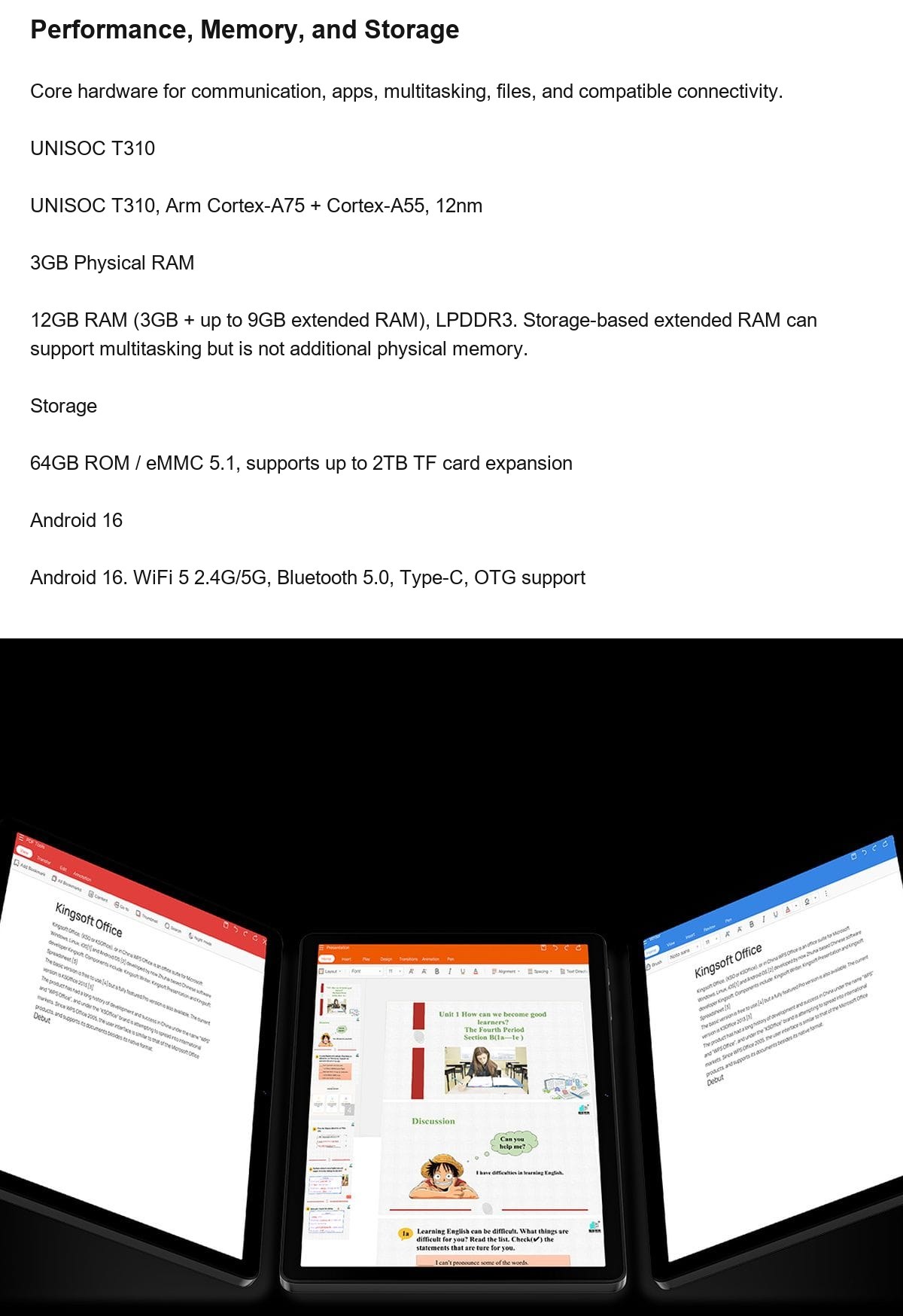 DOOGEE Tab A9+ product features 16