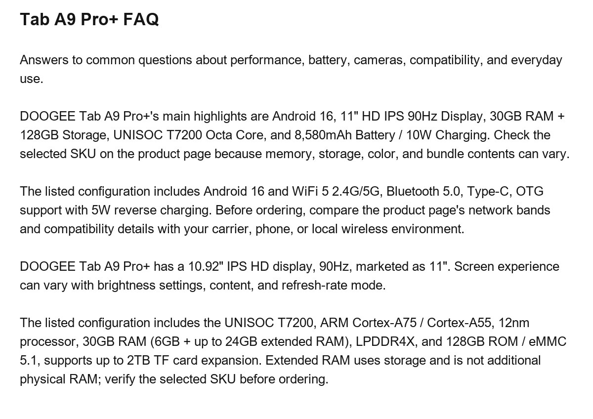 DOOGEE Tab A9 Pro+ product features 24
