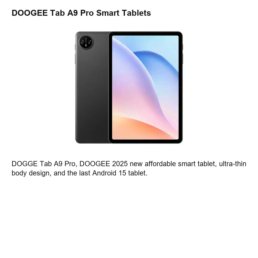 DOOGEE Tab A9 Pro product features 1