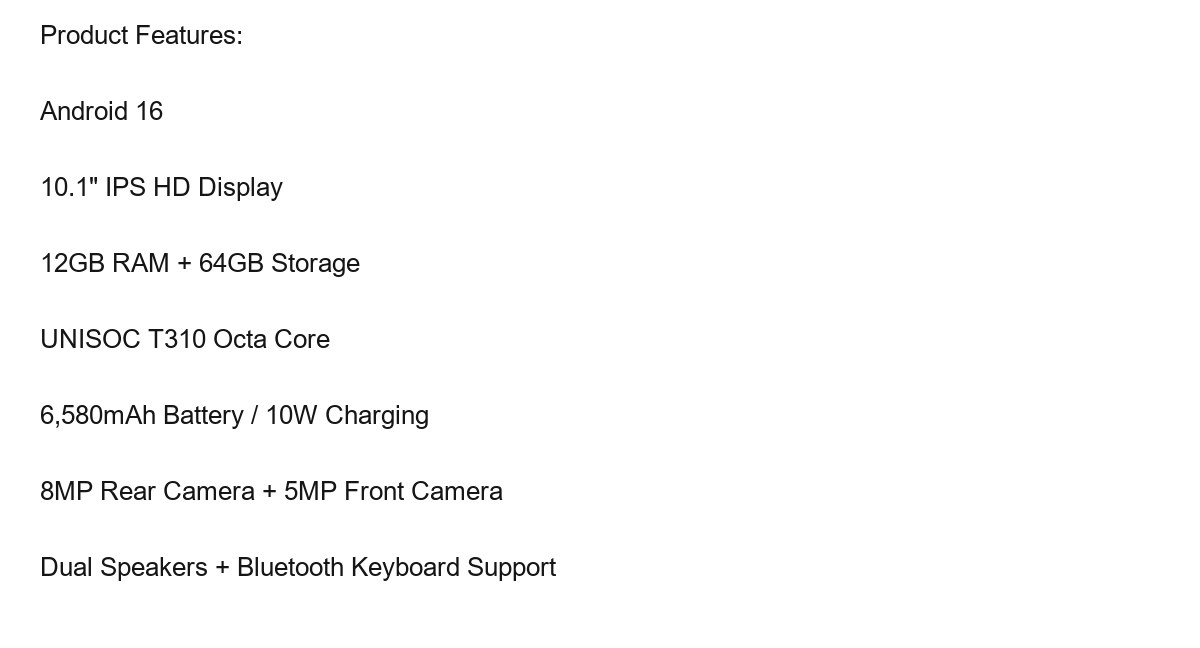 DOOGEE Tab A9 product features 1