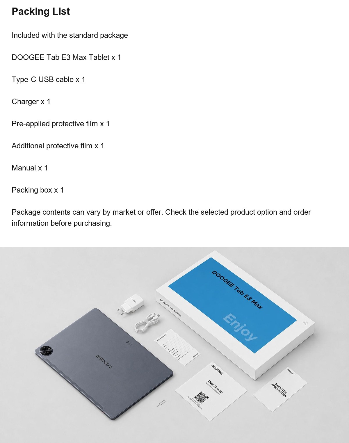 DOOGEE Tab E3 Max product features 24