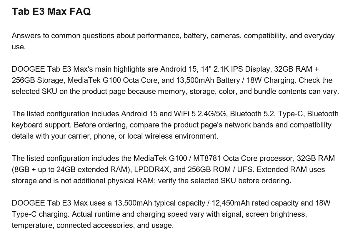 DOOGEE Tab E3 Max product features 25