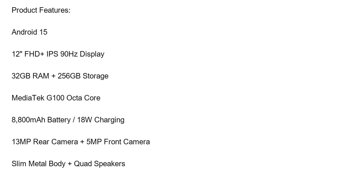 DOOGEE Tab E3+ product features 1