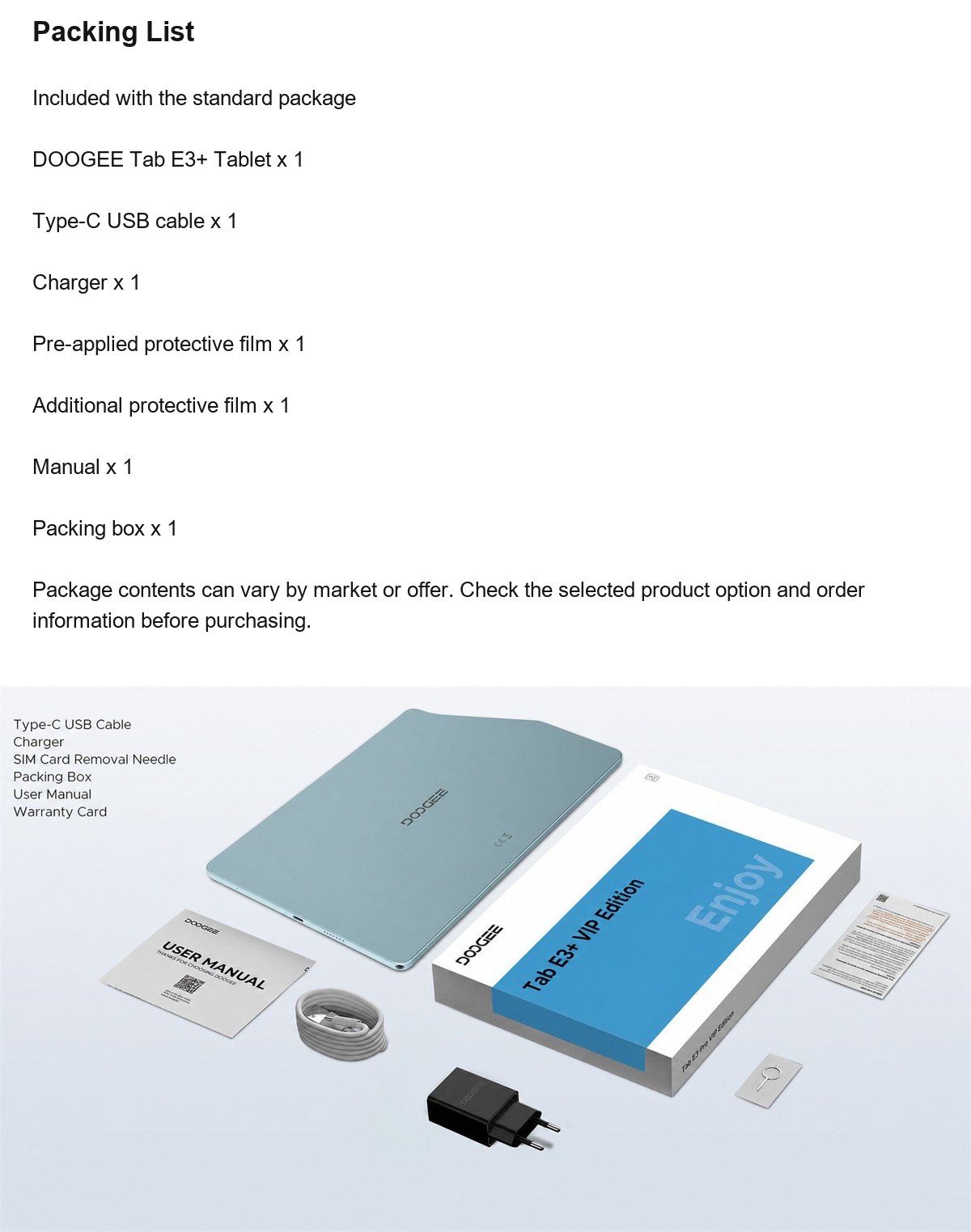 DOOGEE Tab E3+ product features 19