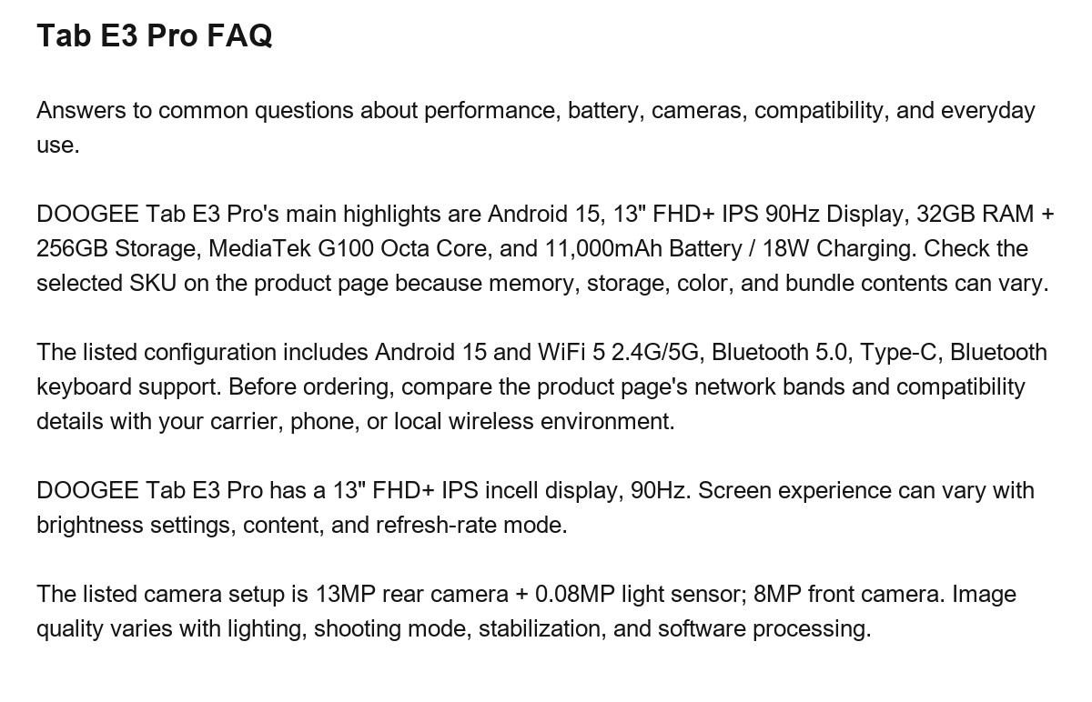 DOOGEE Tab E3 Pro product features 25