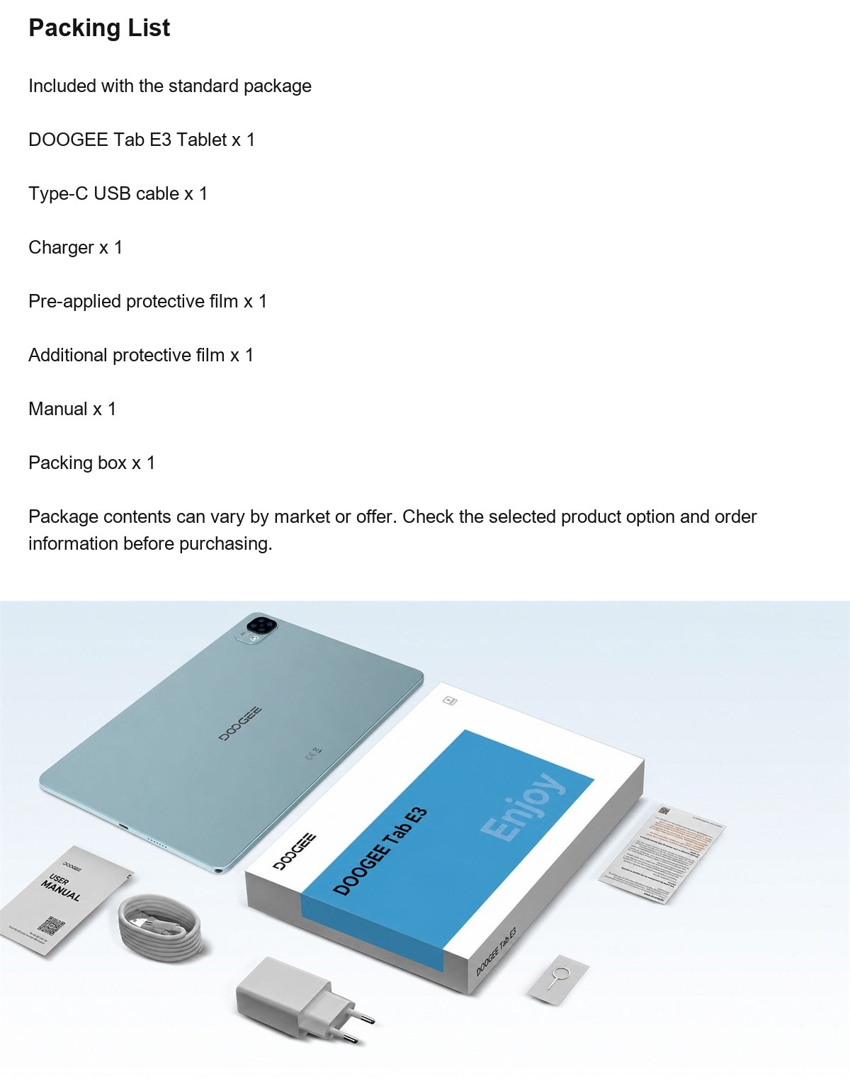 DOOGEE Tab E3 product features 24