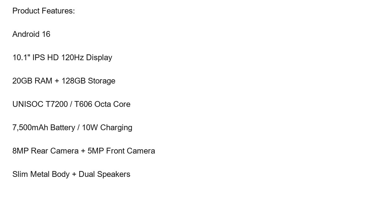 DOOGEE Tab G5 product features 1