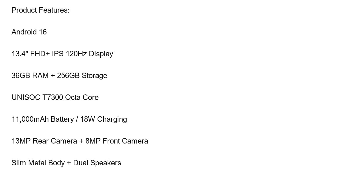 DOOGEE Tab G6 Max product features 1