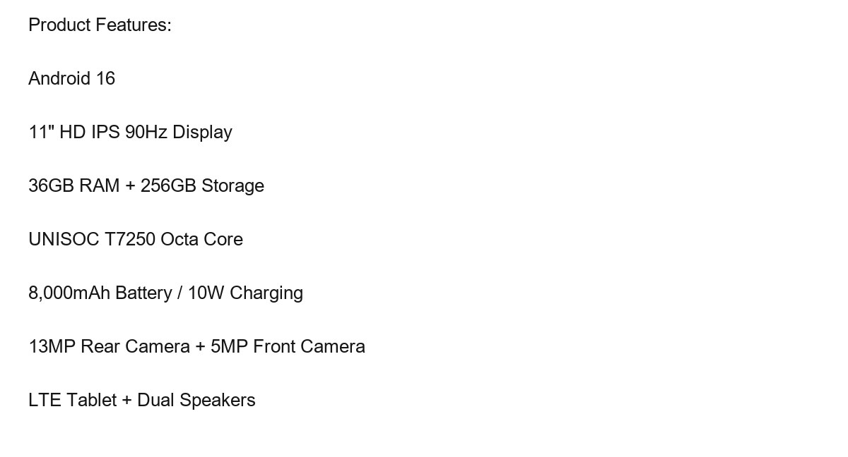 DOOGEE Tab G6 product features 1