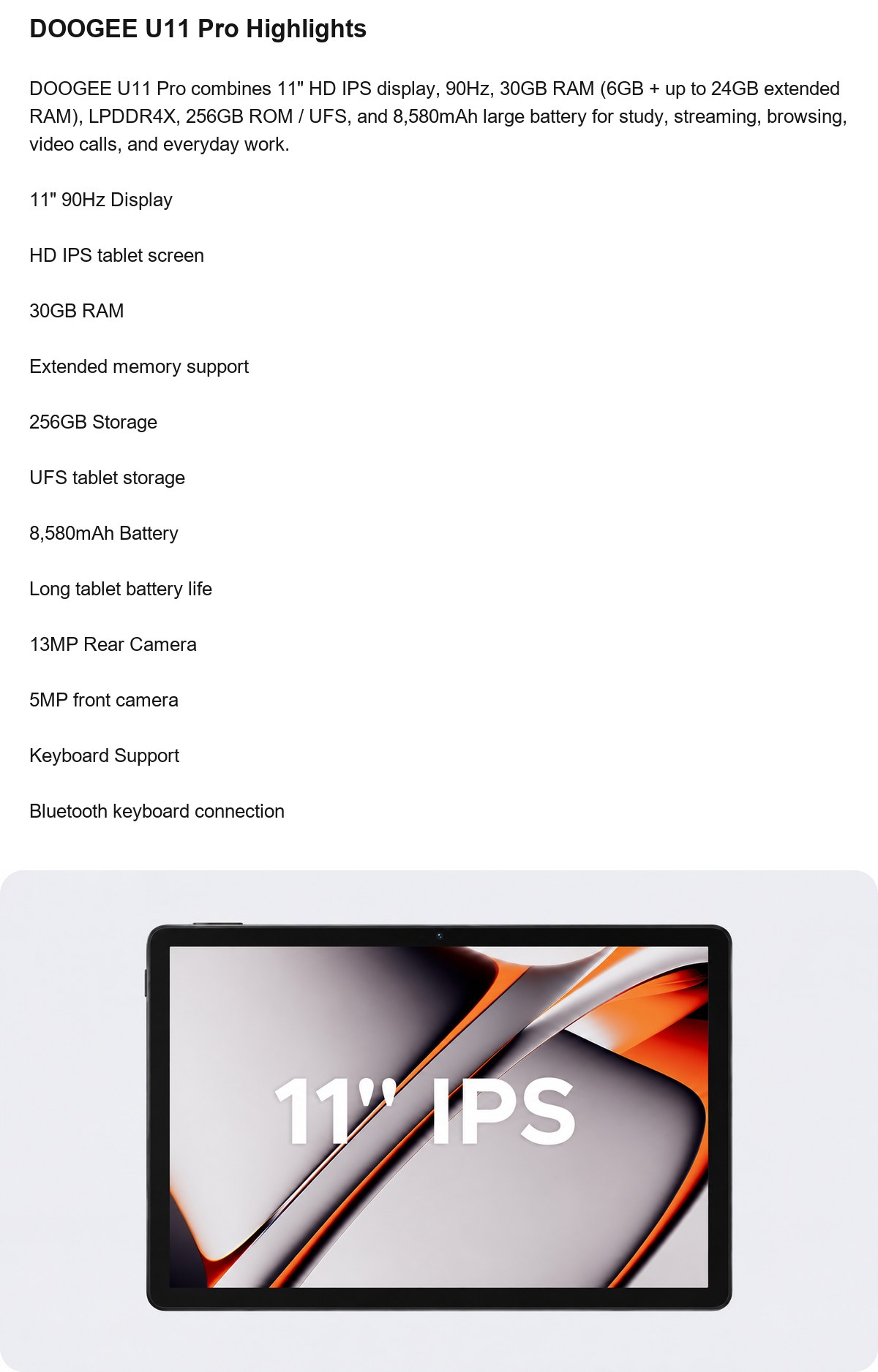 DOOGEE U11 Pro product features 2