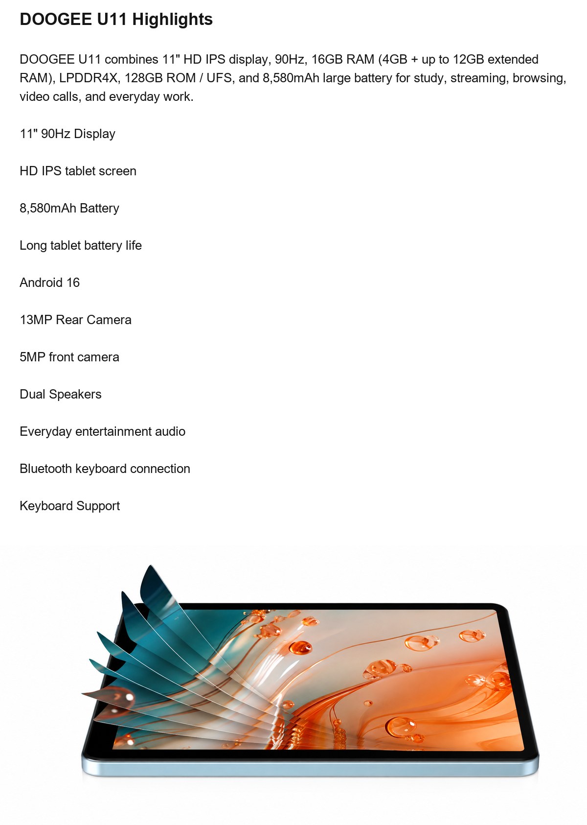 DOOGEE U11 product features 2