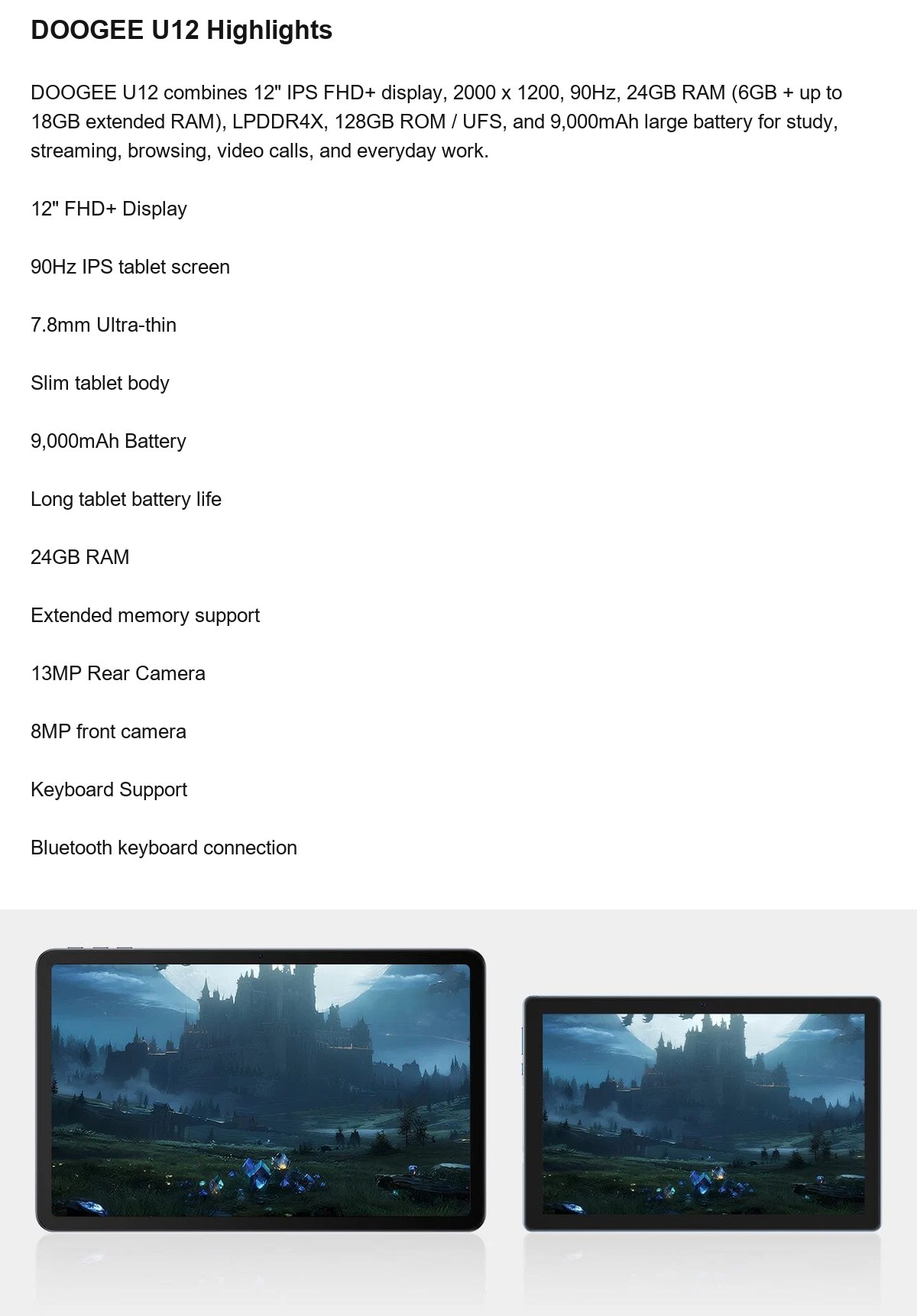 DOOGEE U12 product features 2