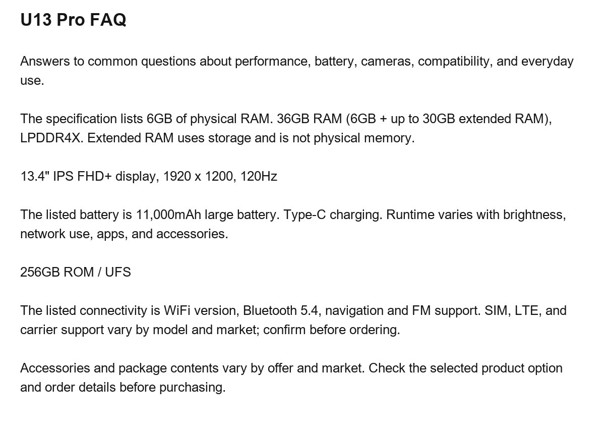 DOOGEE U13 Pro product features 24