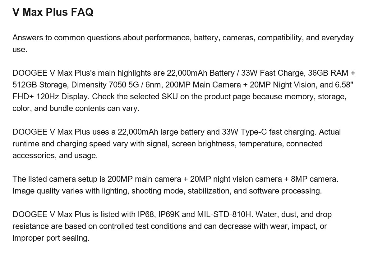 DOOGEE V Max Plus product features 25