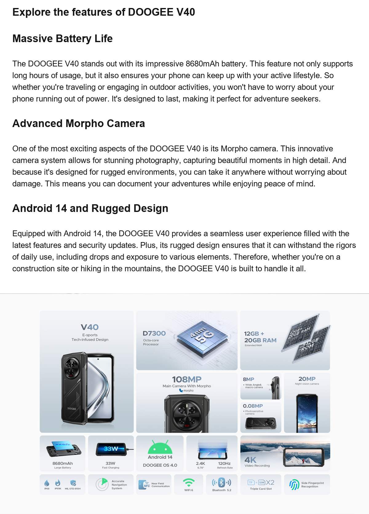 DOOGEE V40 product features 1