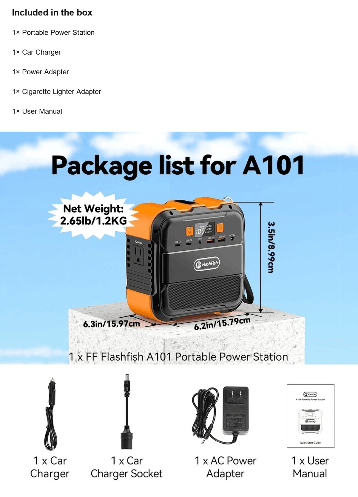 FlashFish A101 official product features 32