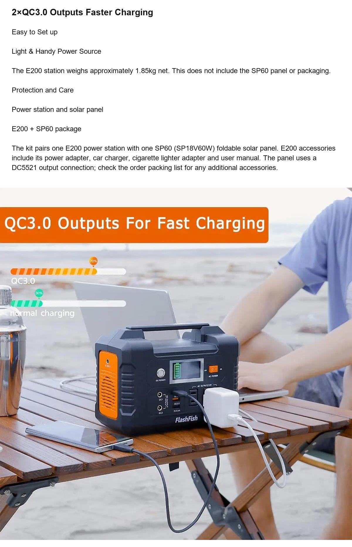 FlashFish E200 + SP60 official product features 8