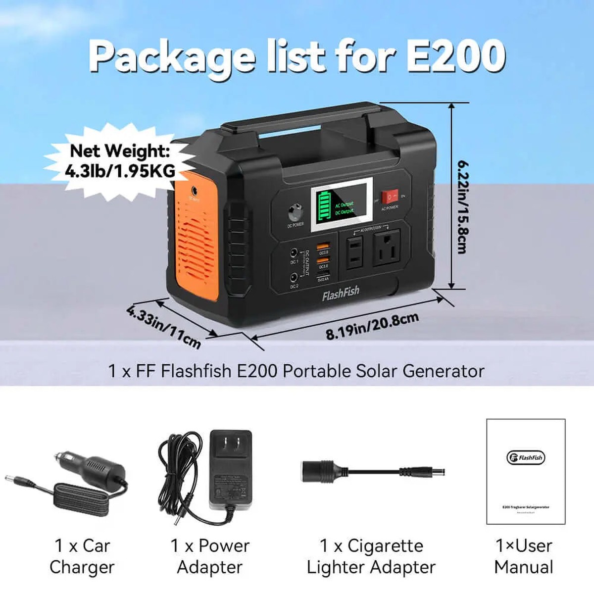 FlashFish E200 + TSP60 official product features 2