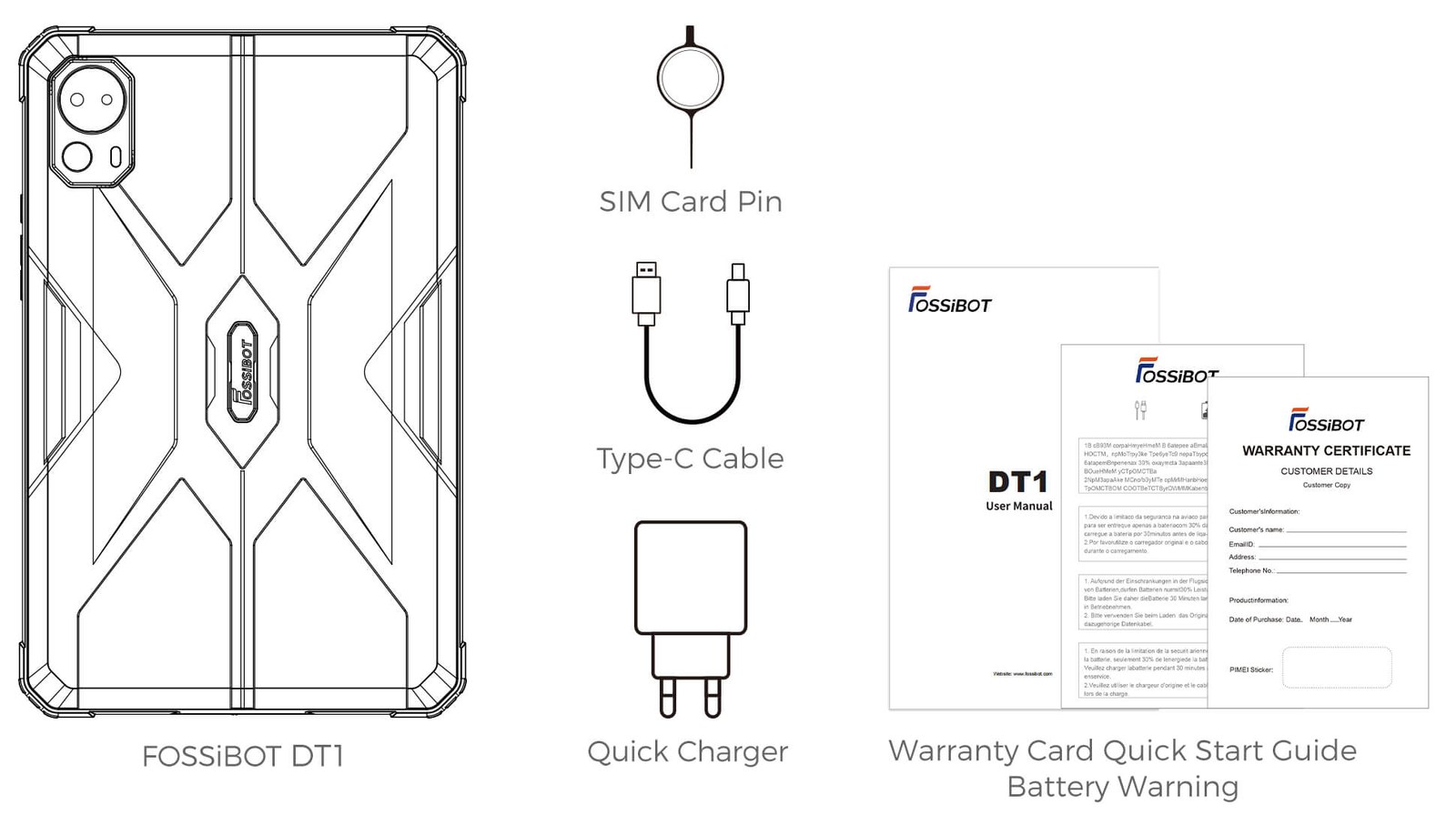 FOSSiBOT DT1 specification diagram