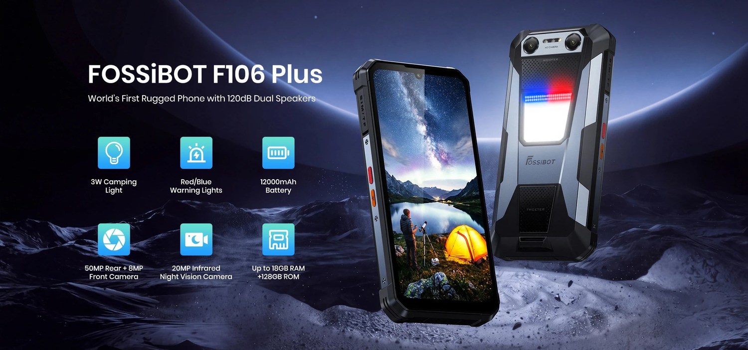 FOSSiBOT F106 Plus product features and detail view 1