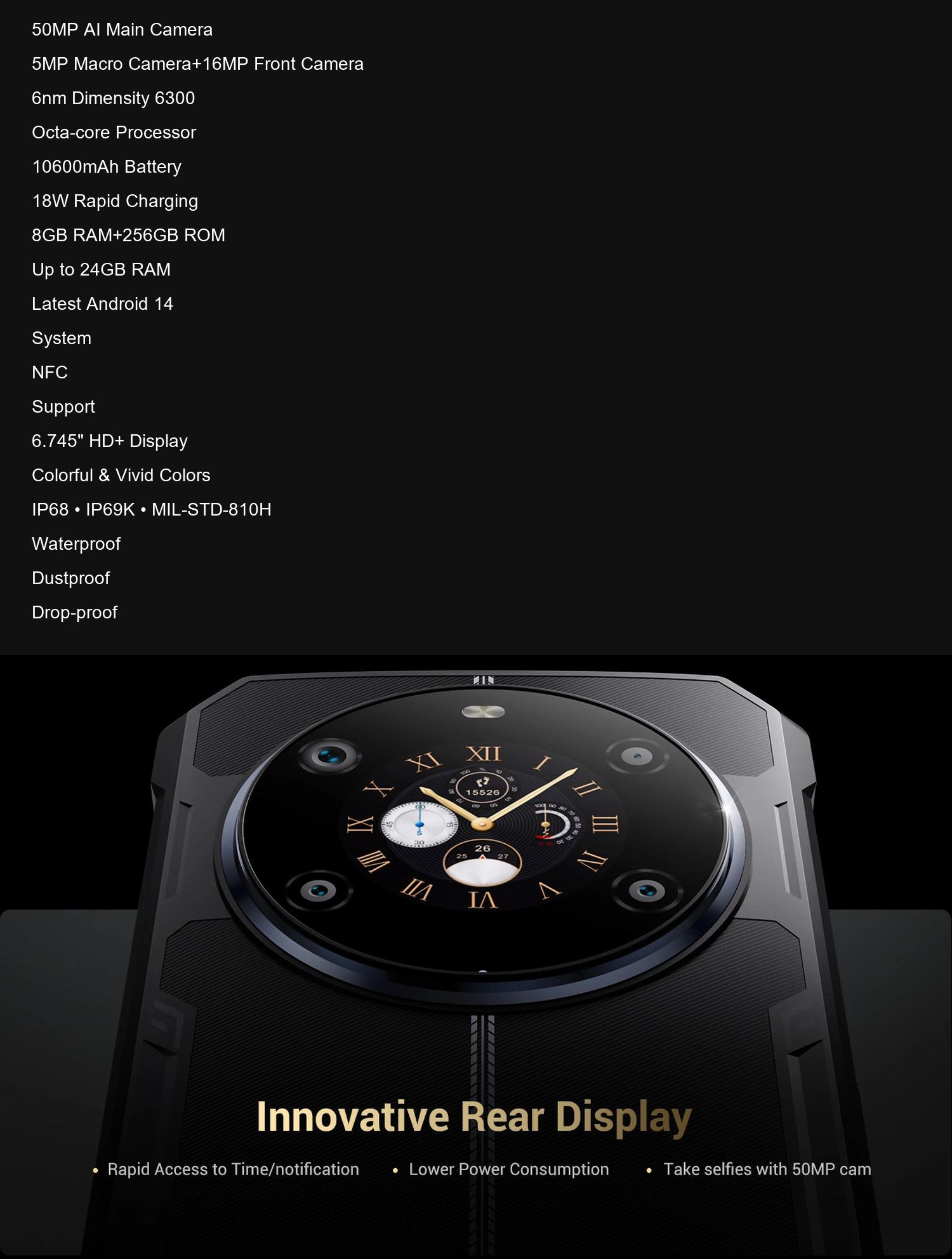 FOSSiBOT F109 50MP AI Main Camera