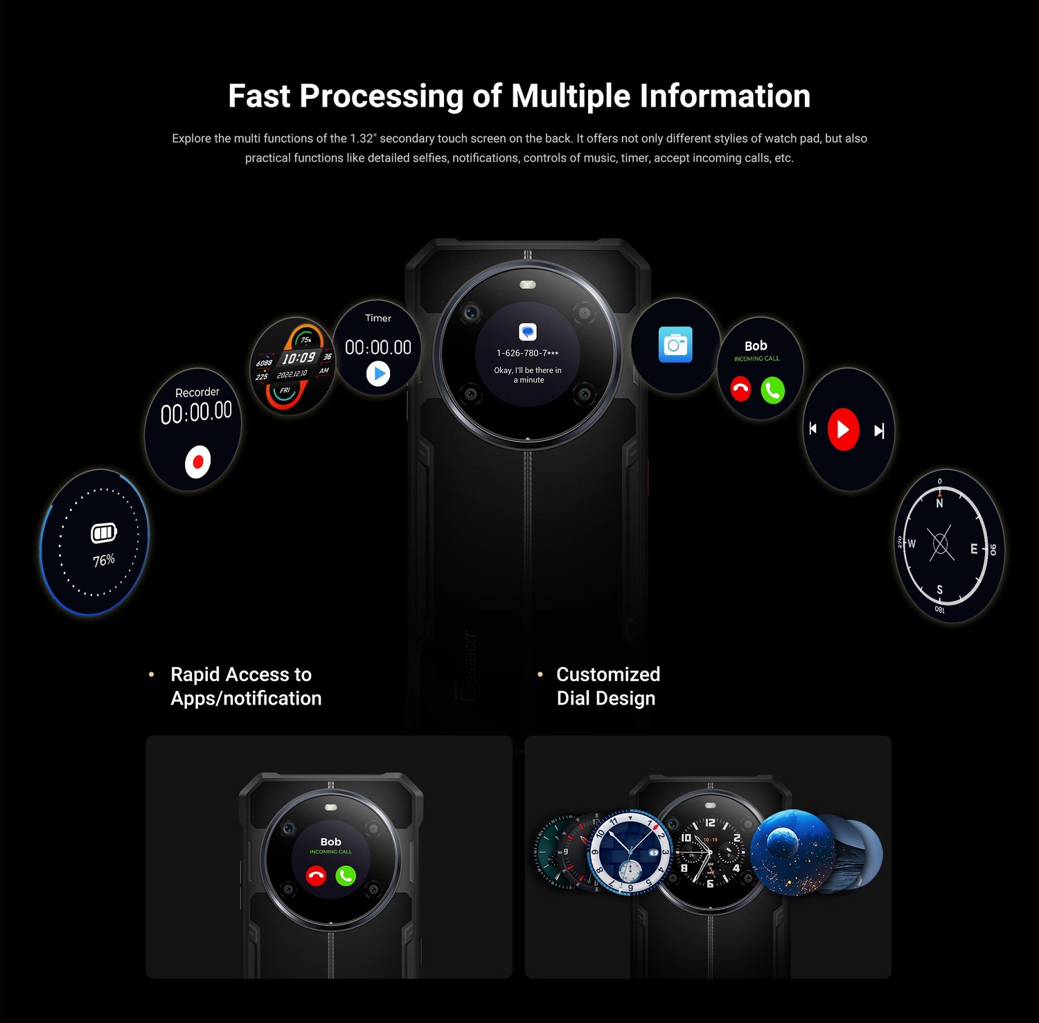 FOSSiBOT F109S product features and detail view 7
