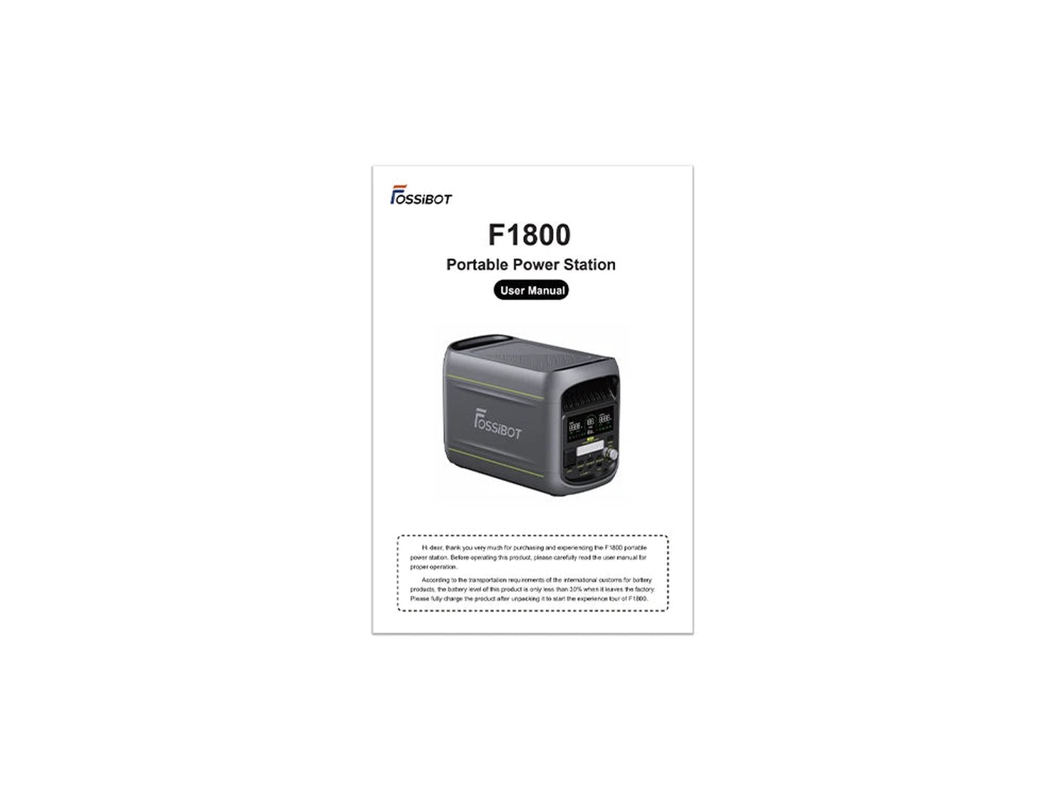 FOSSiBOT F1800 What's in the Box