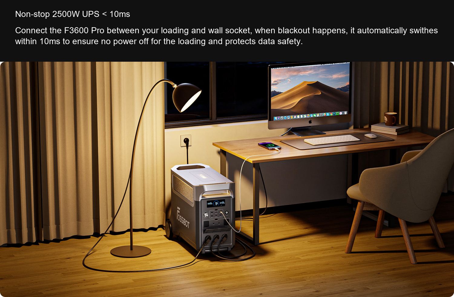 FOSSiBOT F3600 Pro Non-stop 2500W UPS < 10ms