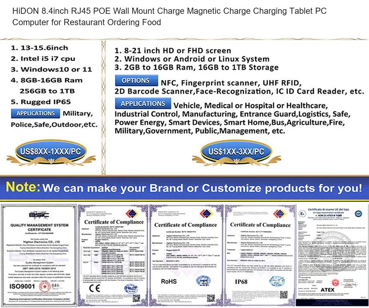 HiDON HU848 poe tablets product features
