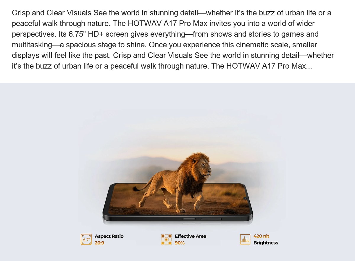 HOTWAV A17 Pro Max smartphones feature illustration 16