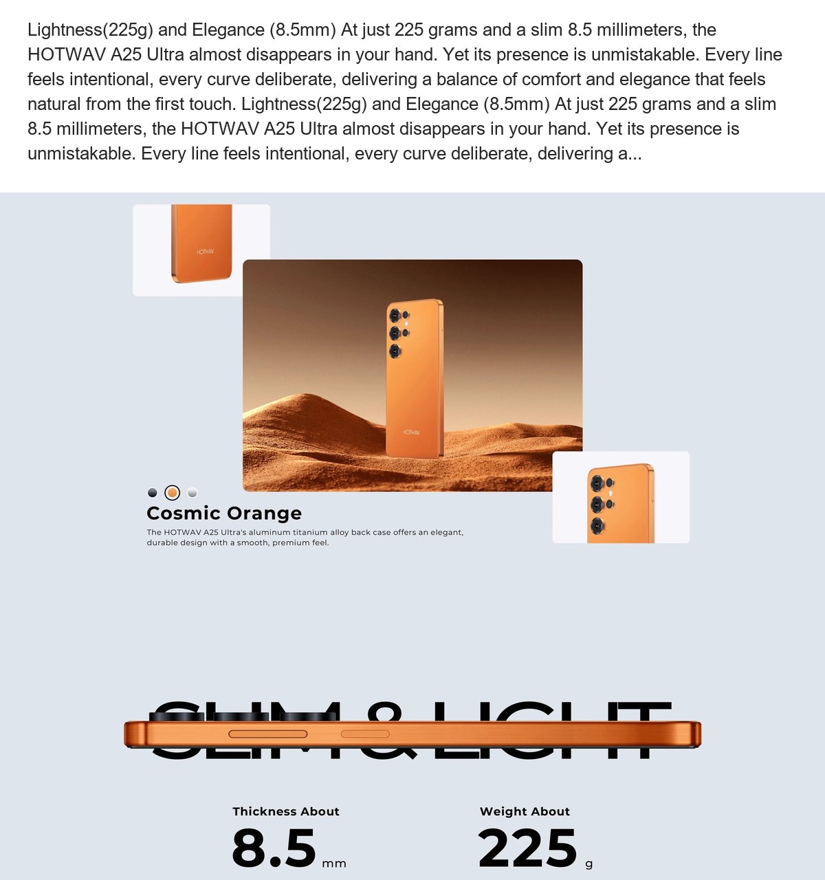 HOTWAV A25 Ultra smartphones feature illustration 4