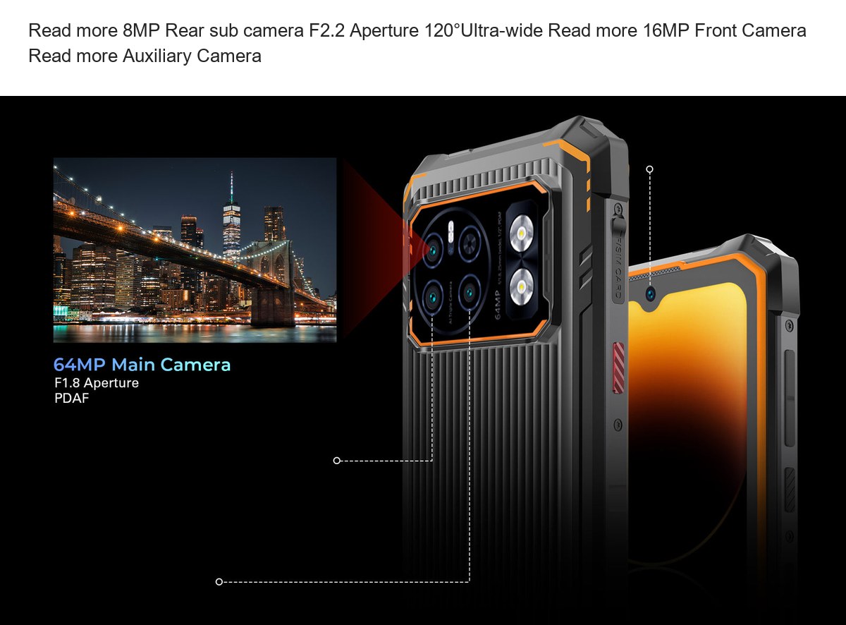 8MP Rear sub camera F2.2 Aperture 120°Ultra-wide 16MP Front Camera Auxiliary Camera - view 38