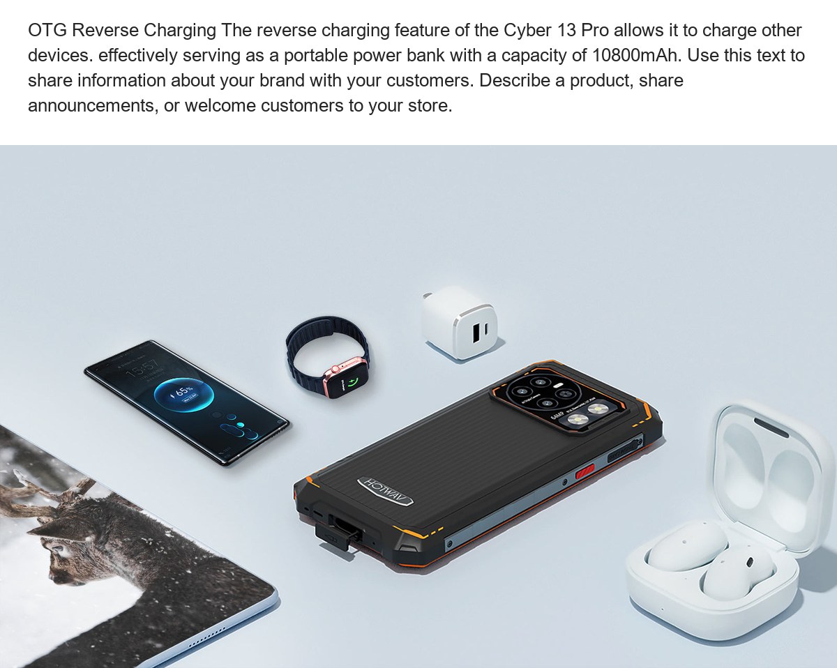 OTG Reverse Charging The reverse charging feature of the Cyber 13 Pro allows it to charge other devices. effectively serving as a - view 53
