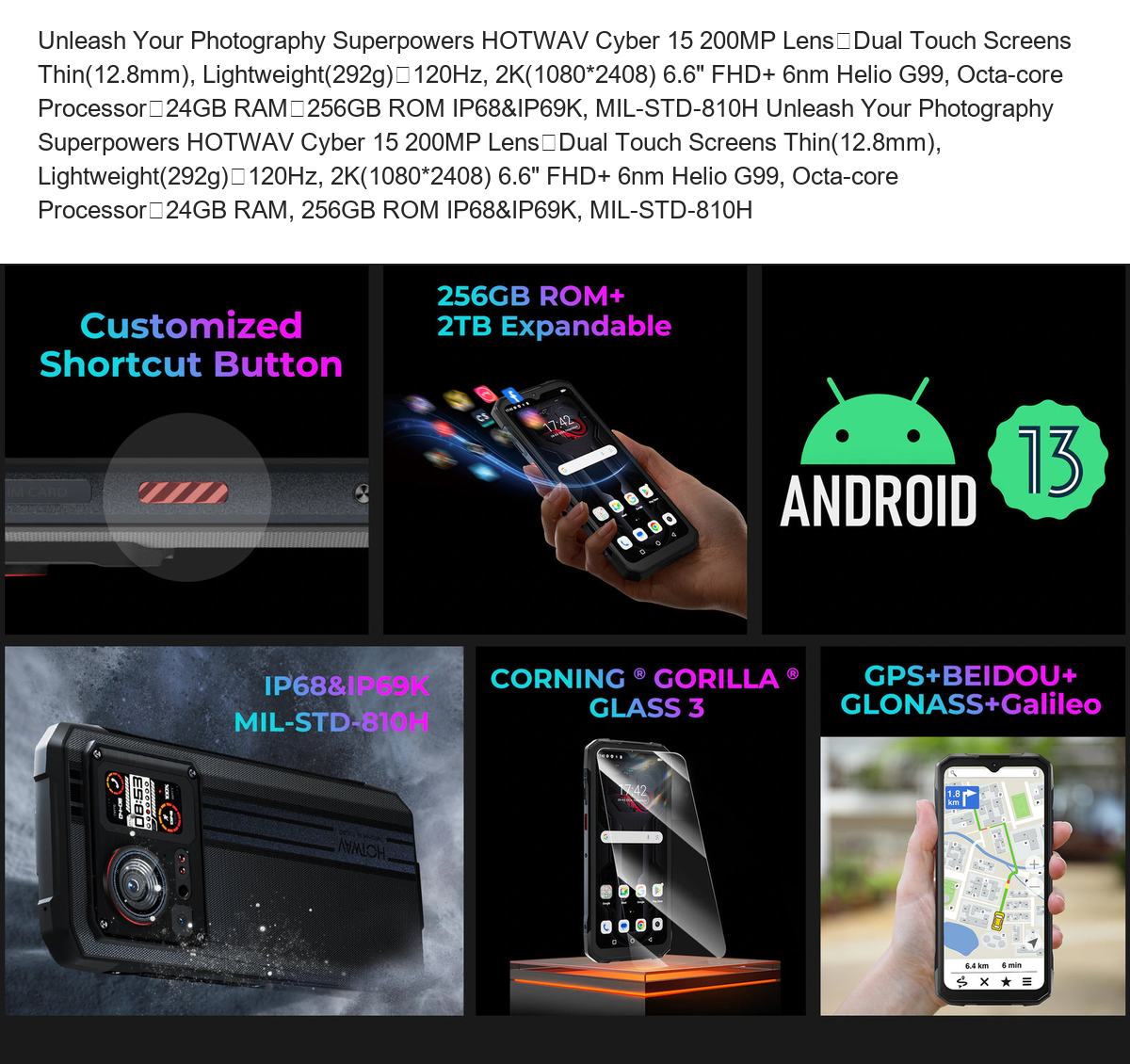 HOTWAV Cyber 15 rugged phones feature illustration 13