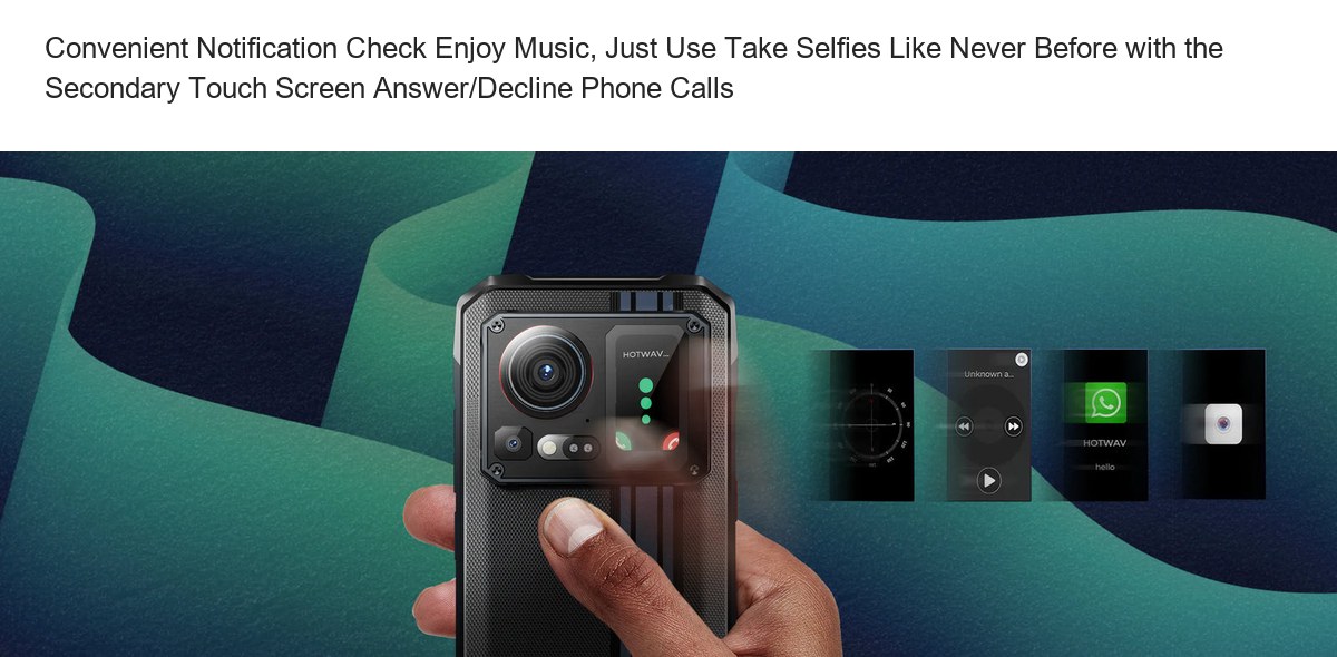 Convenient Notification Check Enjoy Music, Just Use Take Selfies Like Never Before with the Secondary Touch Screen Answer/Decline - view 23