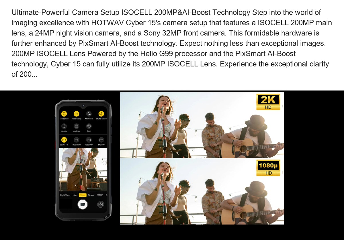 Ultimate-Powerful Camera Setup ISOCELL 200MP&AI-Boost Technology Step into the world of imaging excellence with HOTWAV Cyber 15's - view 57