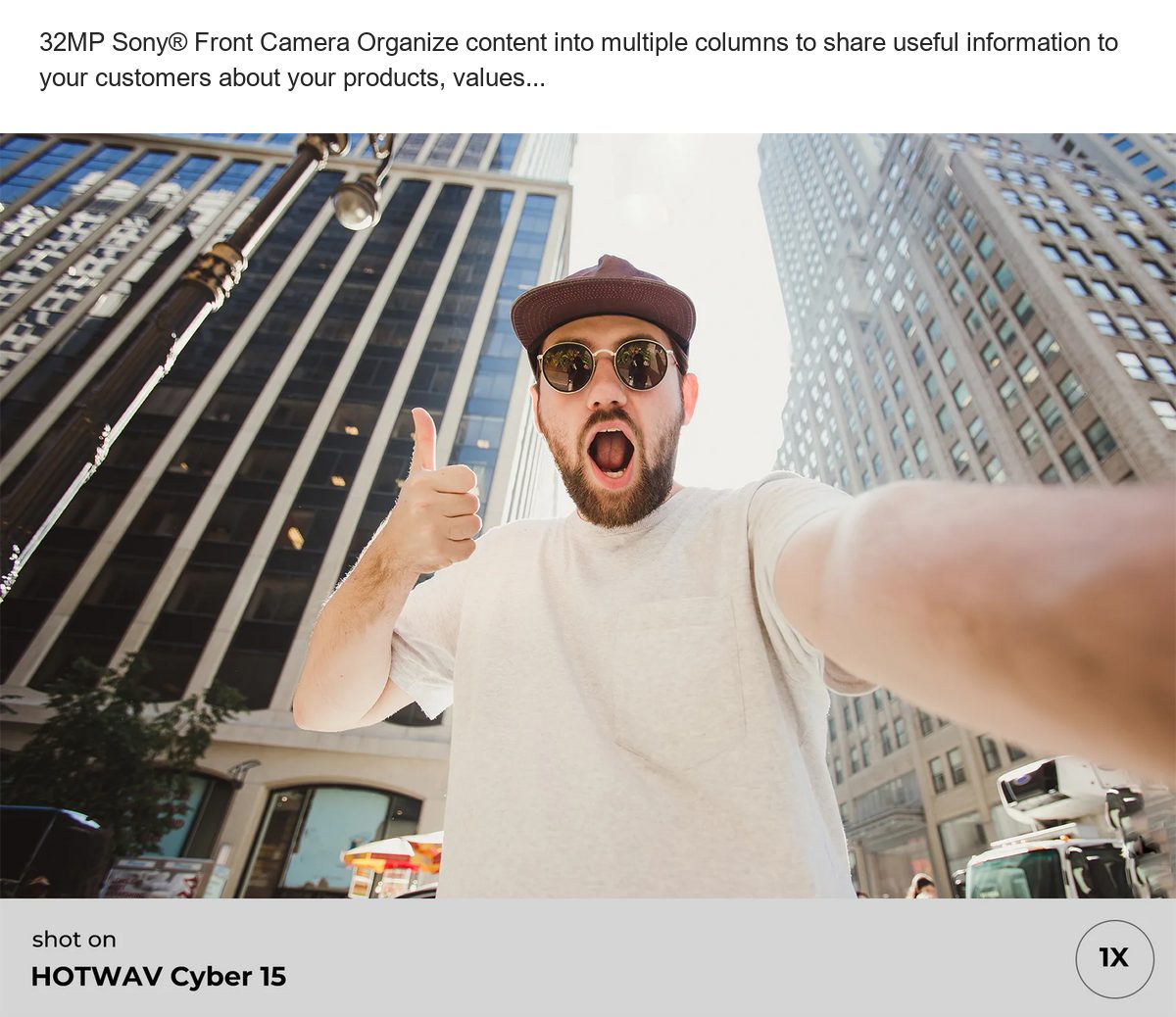 32MP Sony® Front Camera Organize content into multiple columns to share useful information to your customers about your products, - view 71