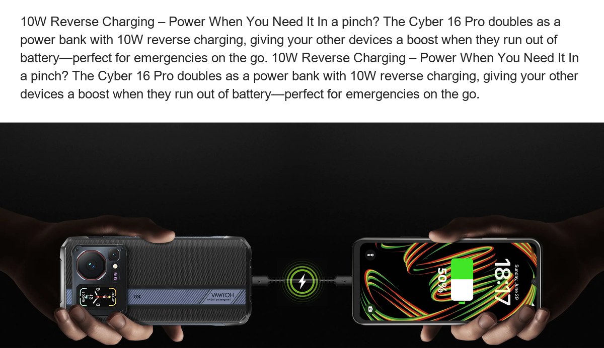 IP68&IP69K, MIL-STD-810 Built for the toughest conditions, the Cyber 16 Pro is rated IP68 and IP69K, offering top-tier protection - view 63