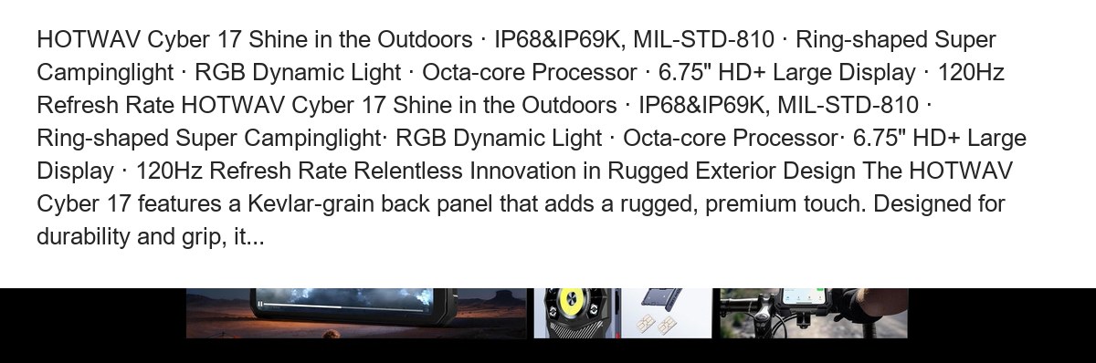 HOTWAV Cyber 17 Shine in the Outdoors · IP68&IP69K, MIL-STD-810 · Ring-shaped Super Campinglight · RGB Dynamic Light · Octa-core P - view 15