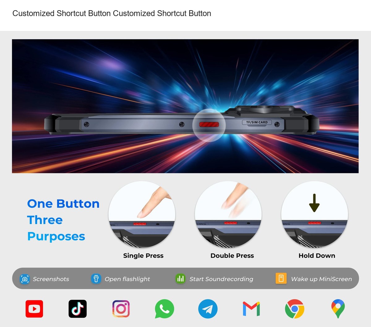 Customized Shortcut Button Customized Shortcut Button Enhanced Performance with DuraSpeed DuraSpeed technology powers the HOTWAV C - view 60