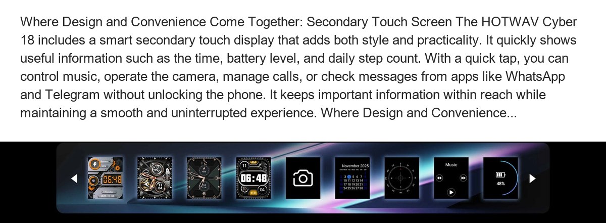 IP68&IP69K, MIL-STD-810 IP68&IP69K, MIL-STD-810 Where Design and Convenience Come Together: Secondary Touch Screen The HOTWAV Cybe - view 21