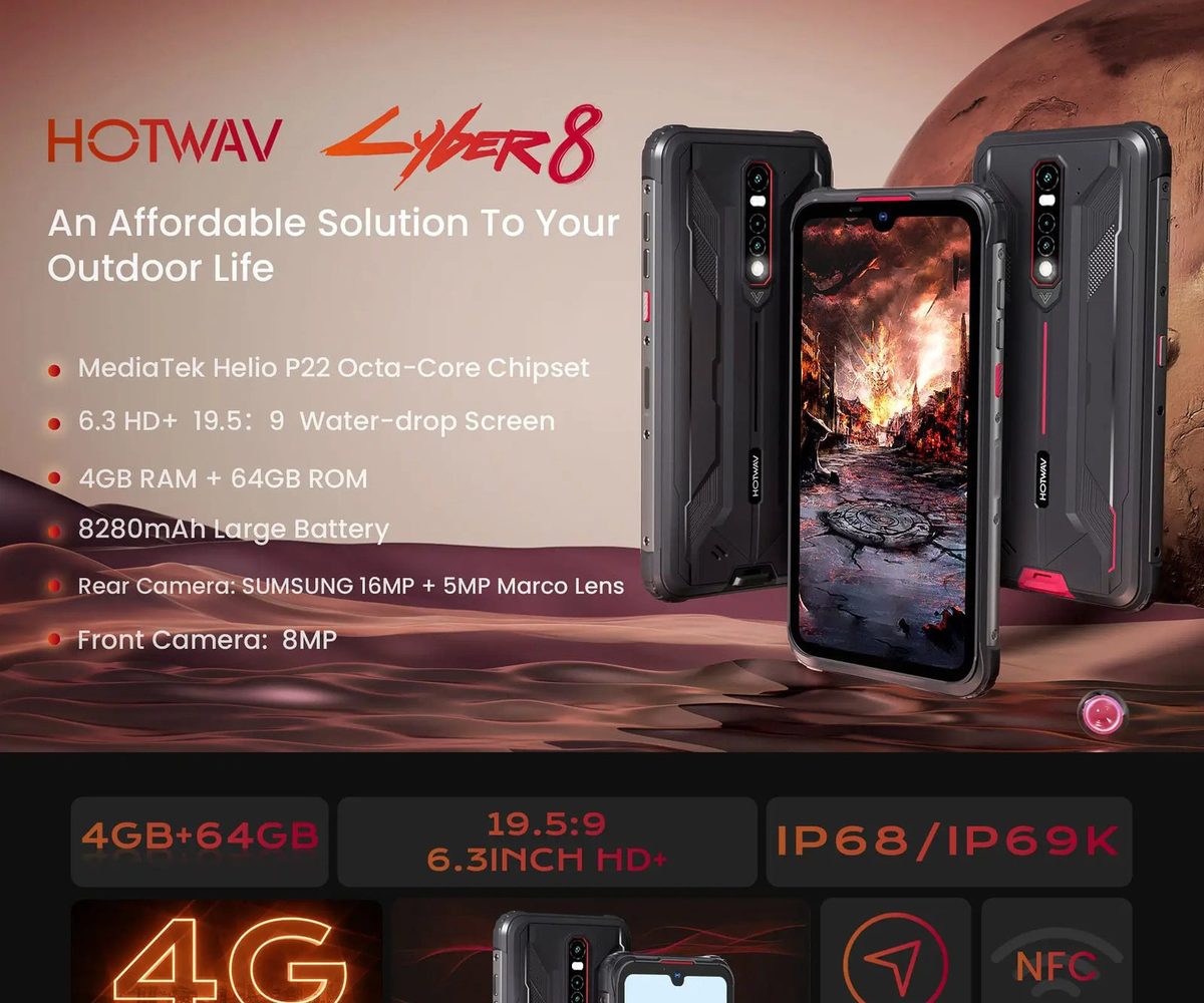 HOTWAV Cyber 8 rugged phones feature illustration 1